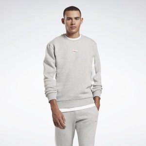 Reebok Crew Sweatshirt Herren - Grau/Weiß - DE 401-VCG